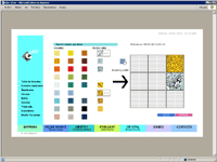 Konfigurierung von Netzen und Farbmischungen für vitrifizierte Verkleidungen.
