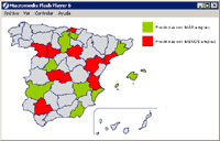 Mapa de Espanha do mercado laboral bancário